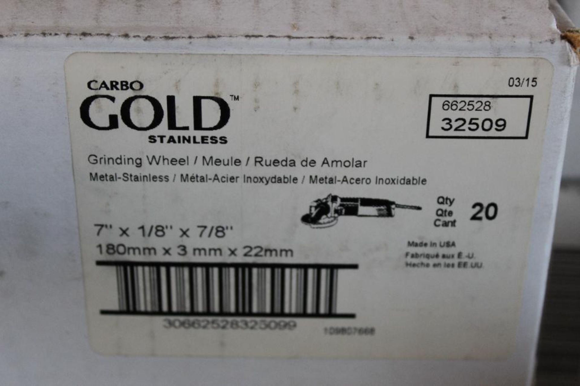 Lot of (4) Boxes (60 Total) Carbo Gold and Premier Grinding Wheels - Image 5 of 9