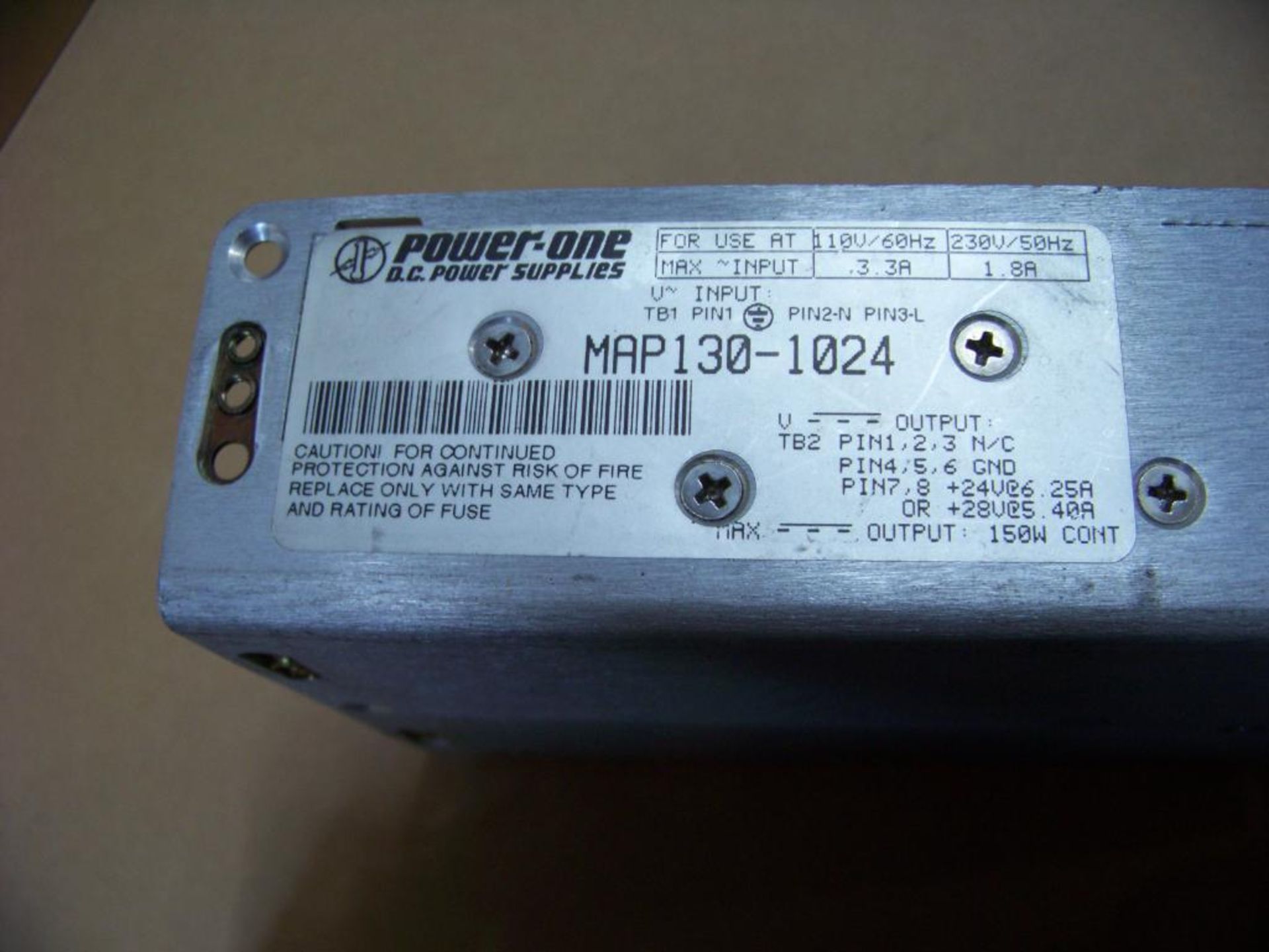 4 - POWER ONE 24V POWER SUPPLIES, # MAP130-1024 - Image 4 of 4