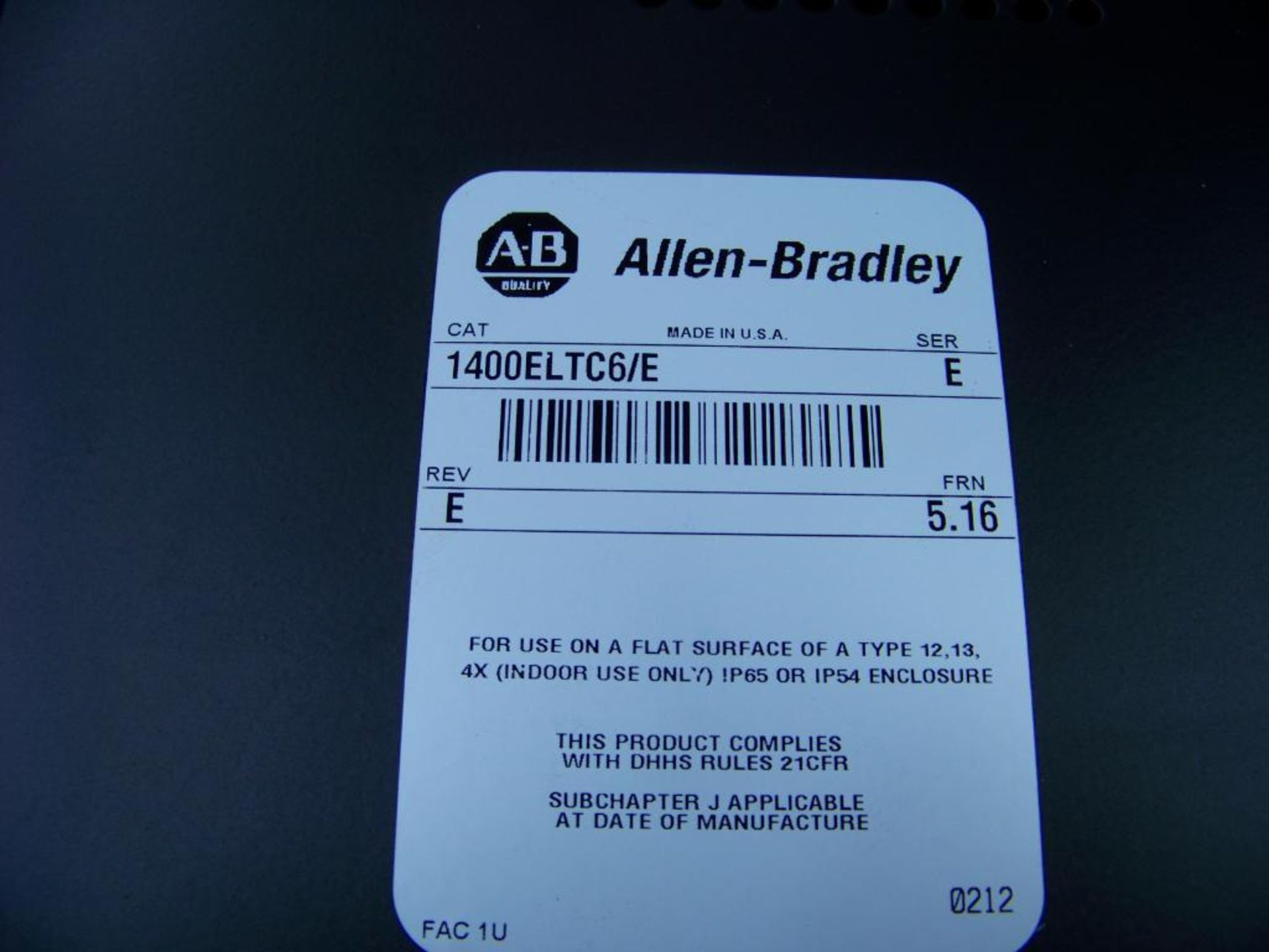 ALLEN BRADLEY PANELVIEW 1400, # 1400ELTC6/E - Image 3 of 4