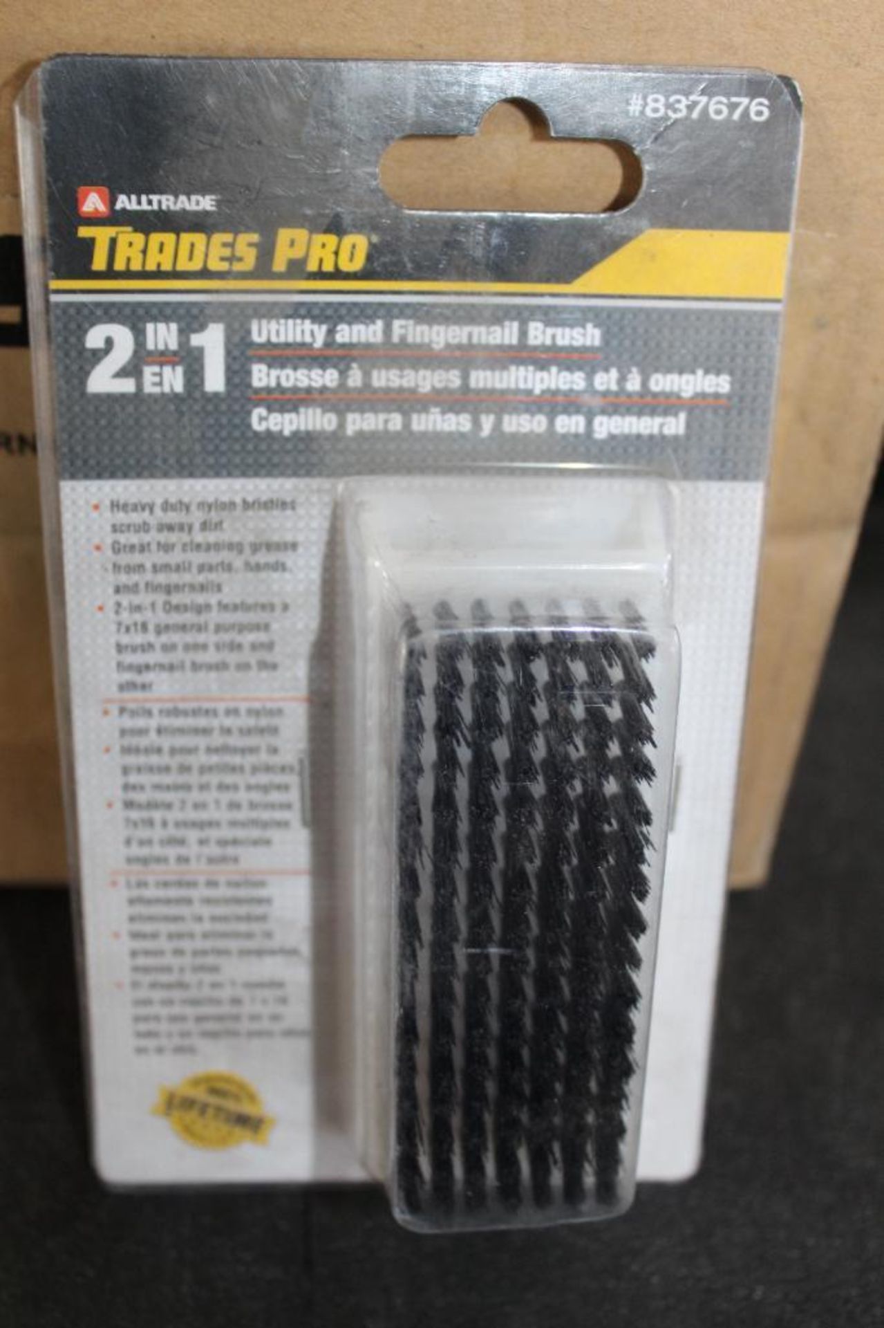 Box of (15) Trades Pro 2-In-1 Utility and Fingernail Brush Model No. 837676