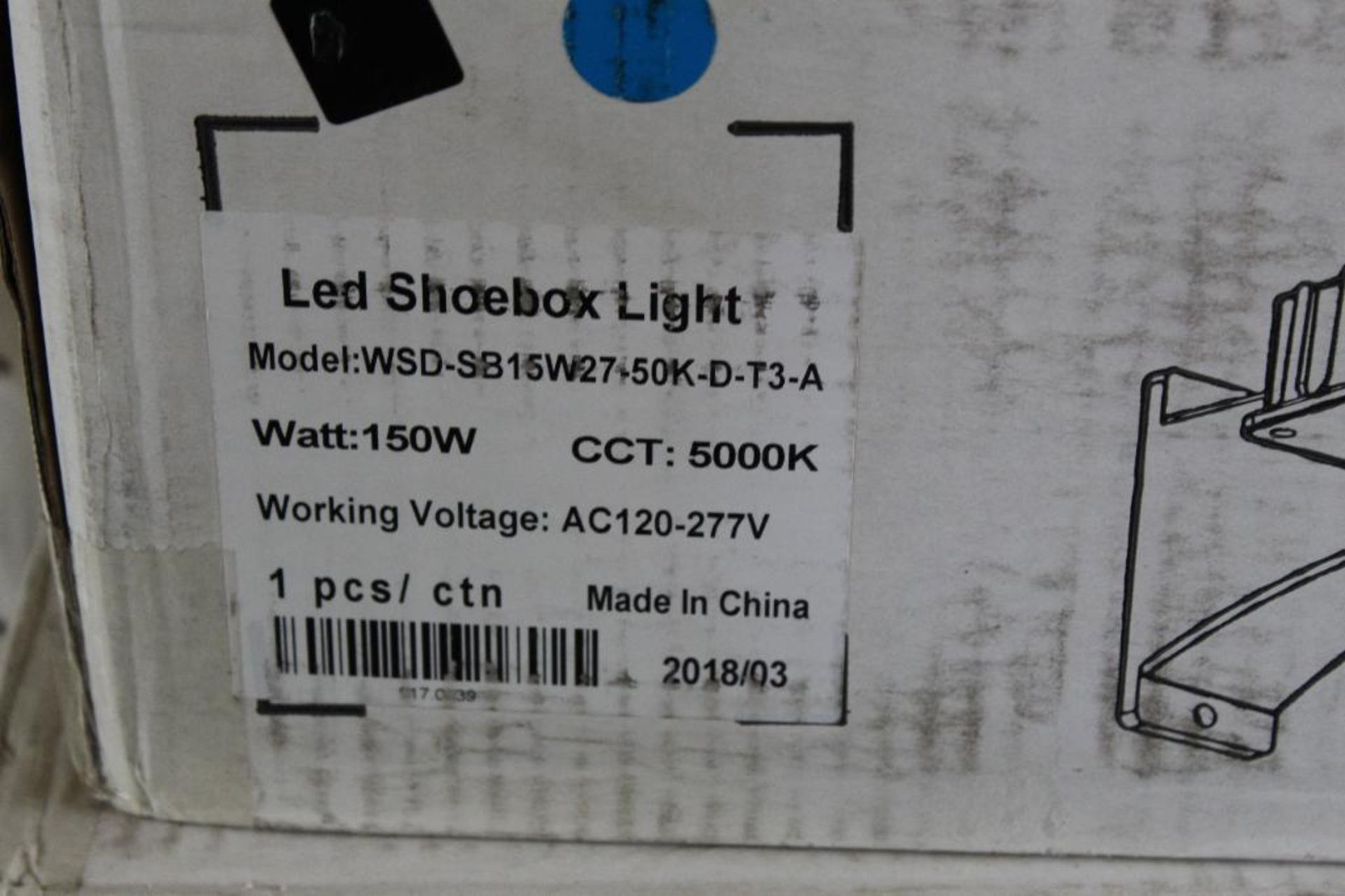 Lot of (3) LED ShoeBox Light Model WSD-SB15W27-50L-D-T3-A - Image 4 of 6