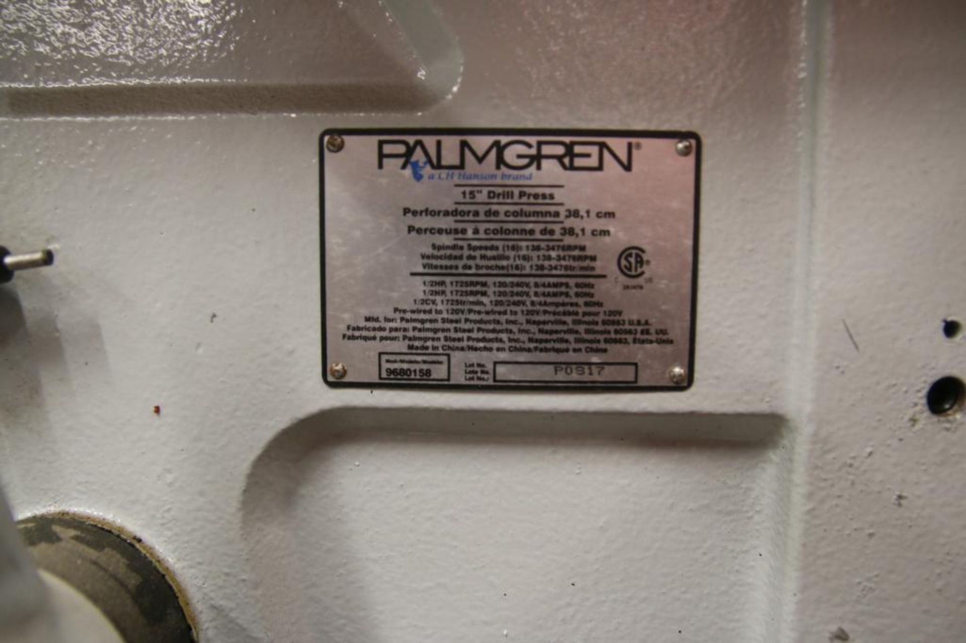 Palmgren 9680158 15" Floor Drill Press - Image 5 of 5