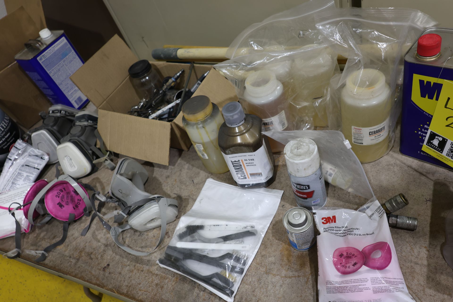 Table with Paint Supplies and Etc - Image 3 of 5
