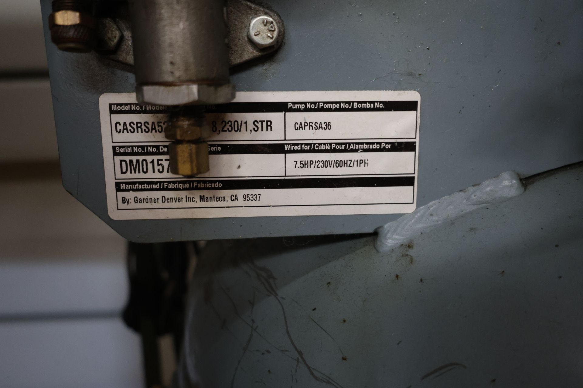 Gardner Denver Piston Air Compressor - Image 2 of 4