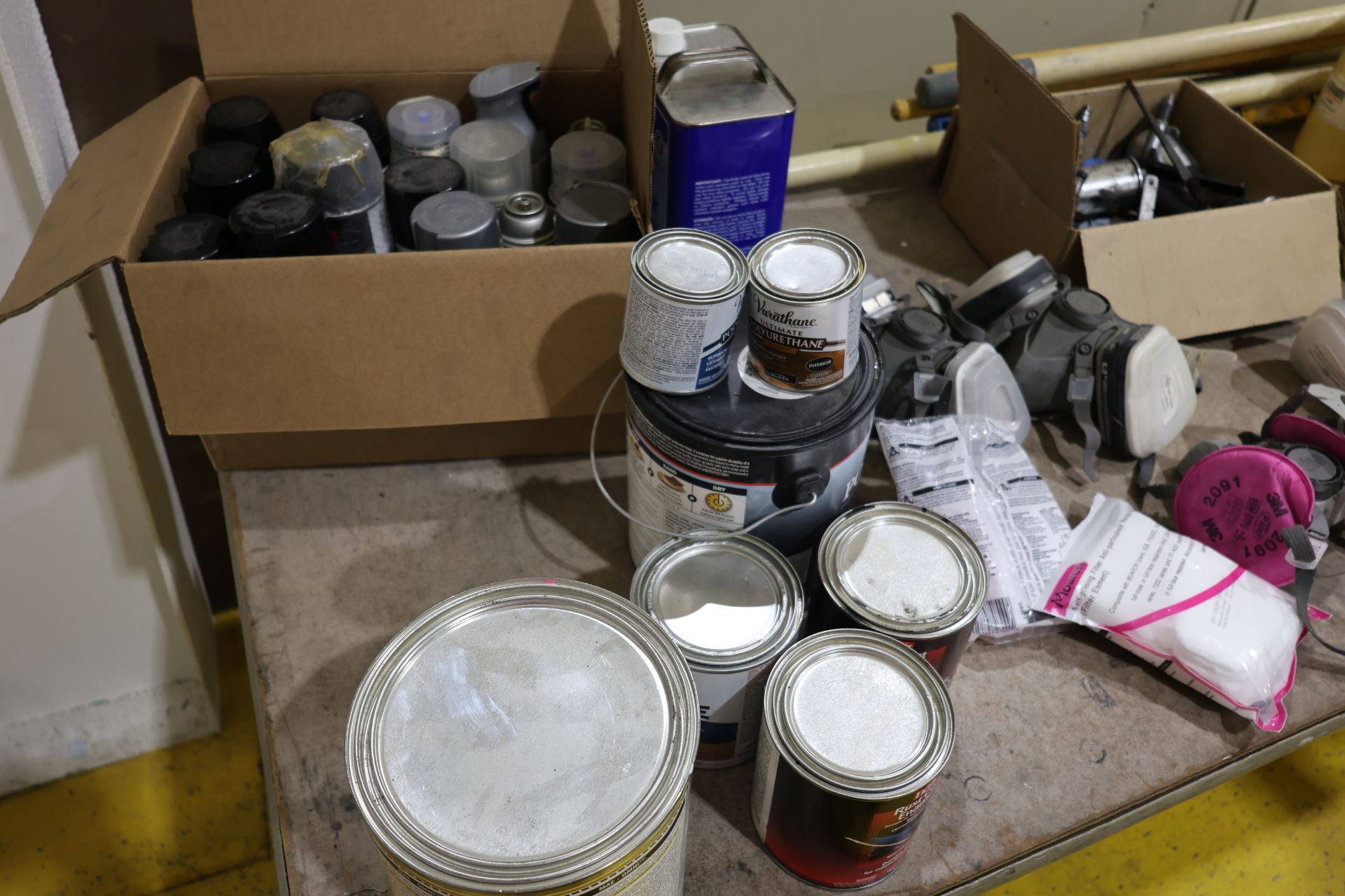 Table with Paint Supplies and Etc - Image 4 of 5