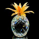Swarovski Crystal Figurine, Pineapple With Golden Leaves