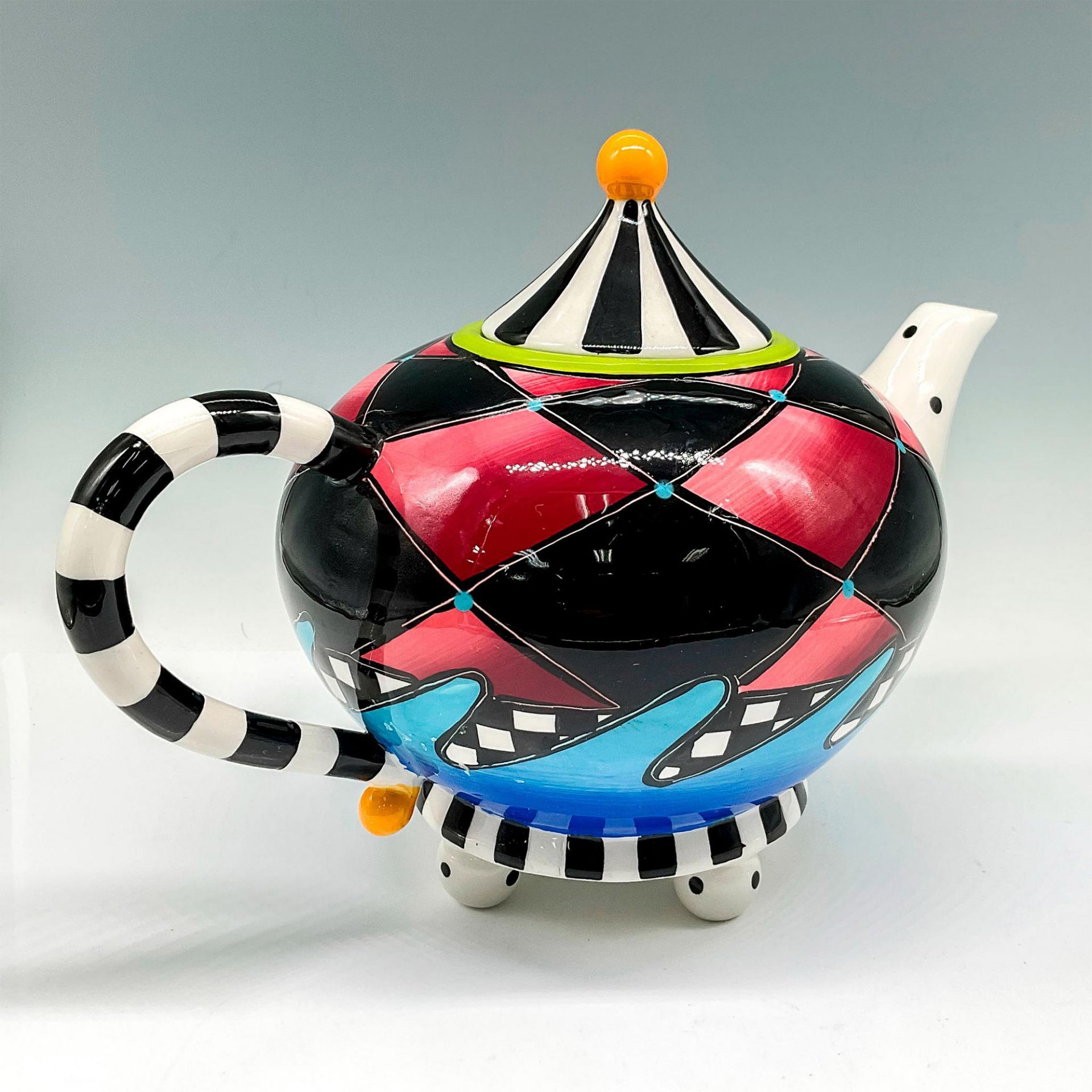 Footed Porcelain Teapot, Carnival - Bild 2 aus 3