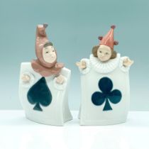 Pair of Nao by Lladro Porcelain Figurines, Card Guards