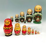 2pc Vintage Russian Matryoshka Nesting Doll Figurines