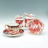 5pc Royal Crown Derby Tea Service, Red Aves