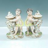 2pc Vintage Porcelain Cherub Figurines with Urn