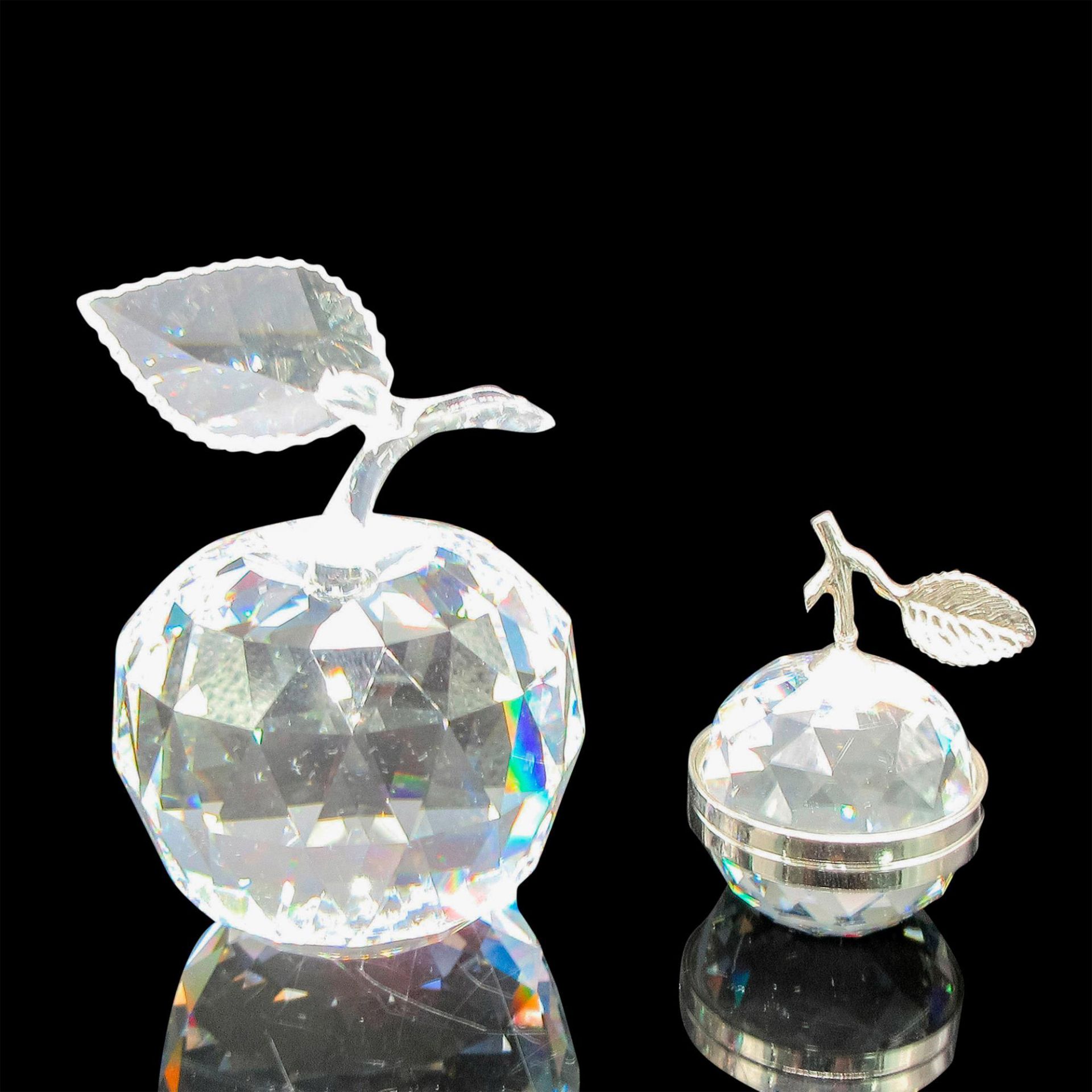Swarovski Silver Crystal Apple Paperweight & Trinket Box