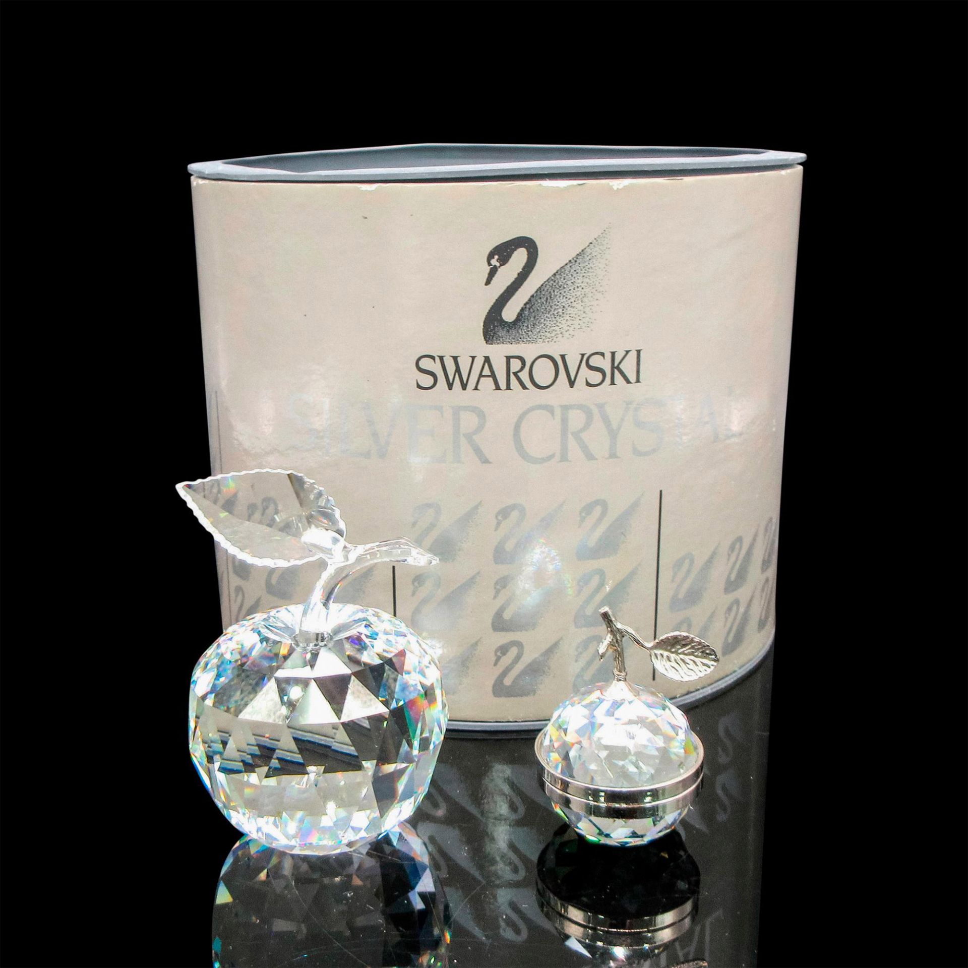 Swarovski Silver Crystal Apple Paperweight & Trinket Box - Image 3 of 3