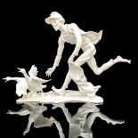 AK Kaiser Bochmann Porcelain Goose Catcher Figurine