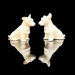 Pair of Belleek Porcelain Scottish Terrier Figurines