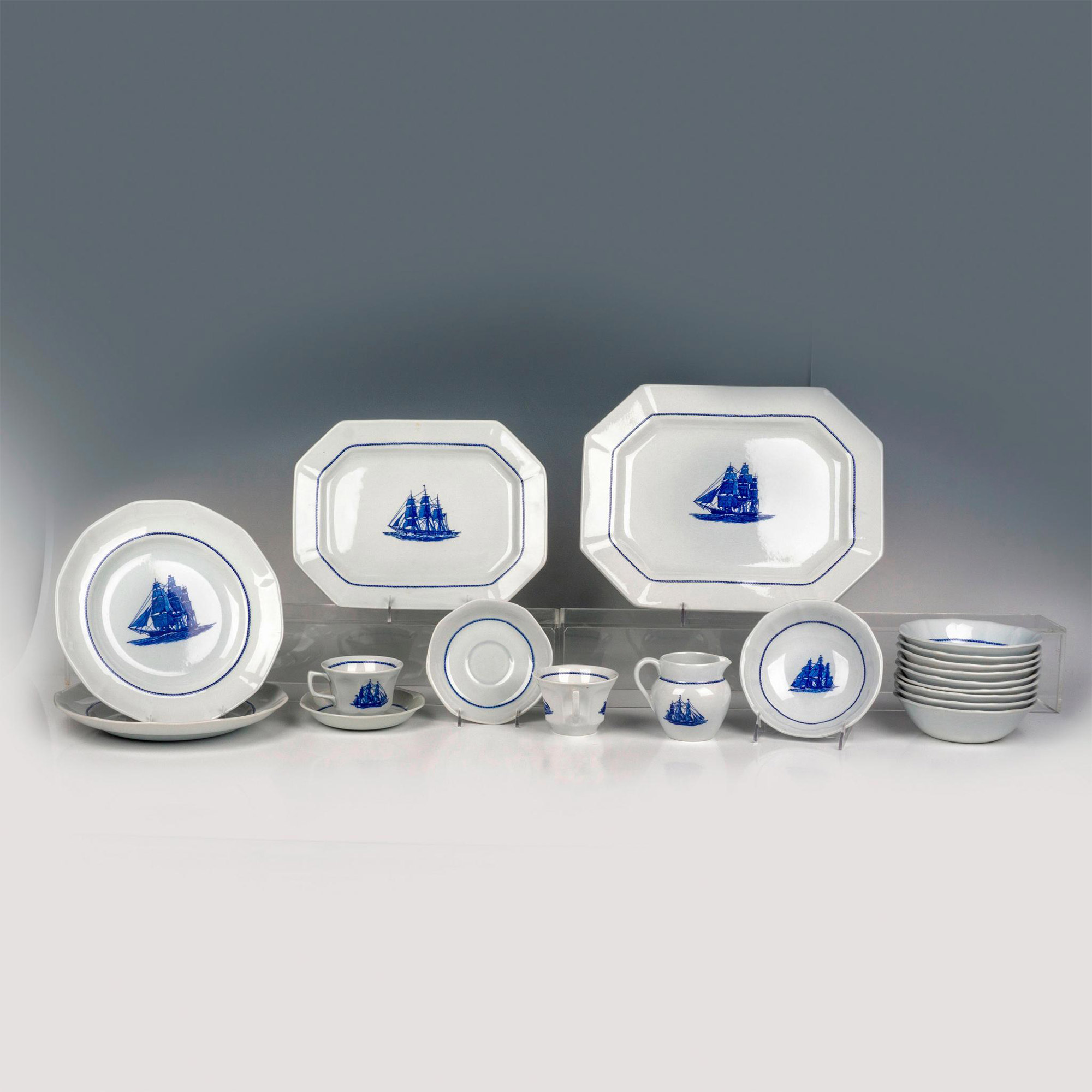19pc Wedgwood Ceramic American Clipper Table Set - Image 2 of 3