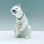 Polar Bear Resting With Flowers 1006355 - Lladro Porcelain Figurine