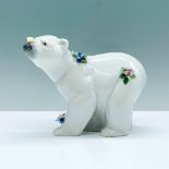Attentive Polar Bear With Flowers 1006354 - Lladro Porcelain Figurine