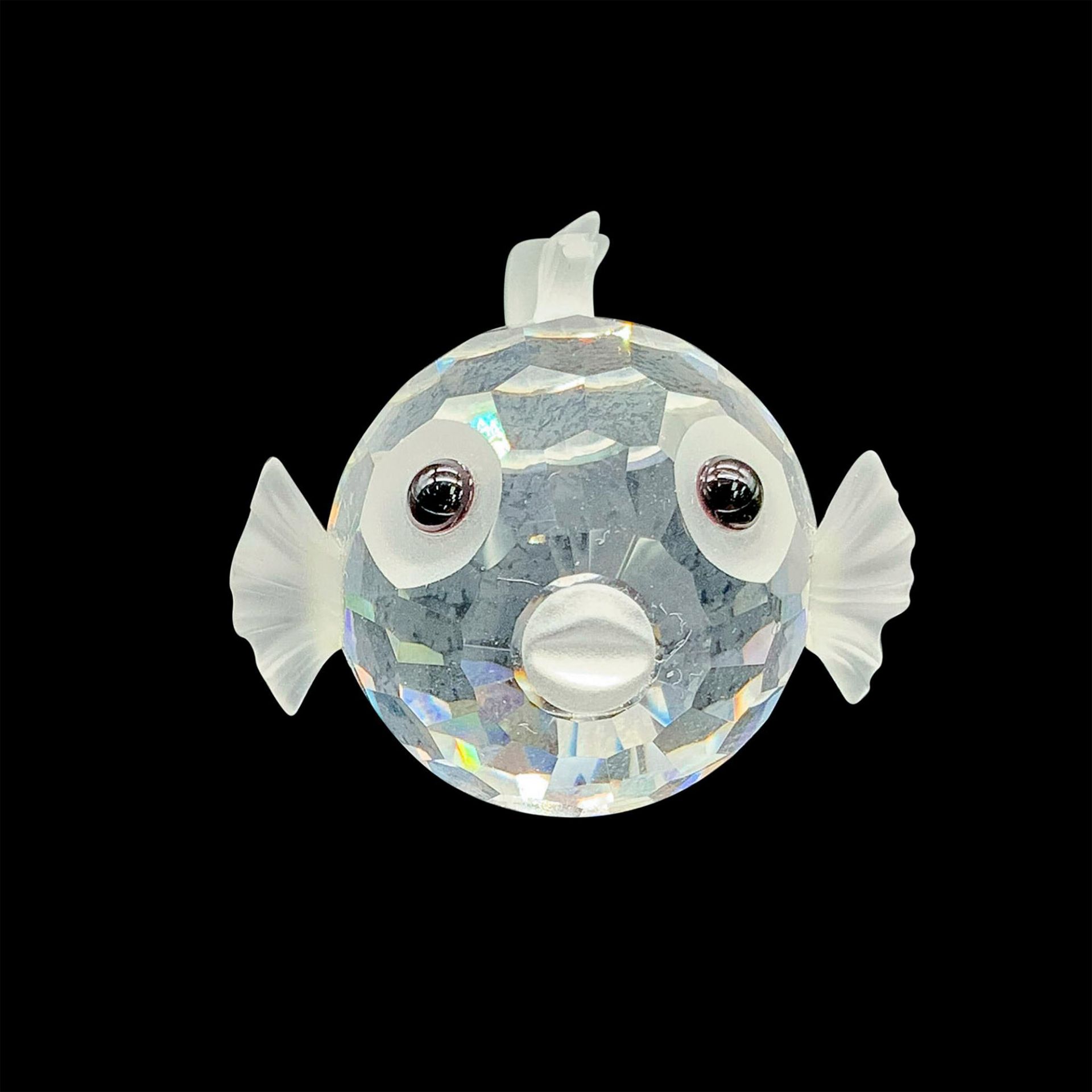 Swarovski Silver Crystal Figurine, Mini Blowfish