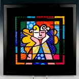 Romero Britto, Color Serigraph in Shadowbox, Angel, Signed