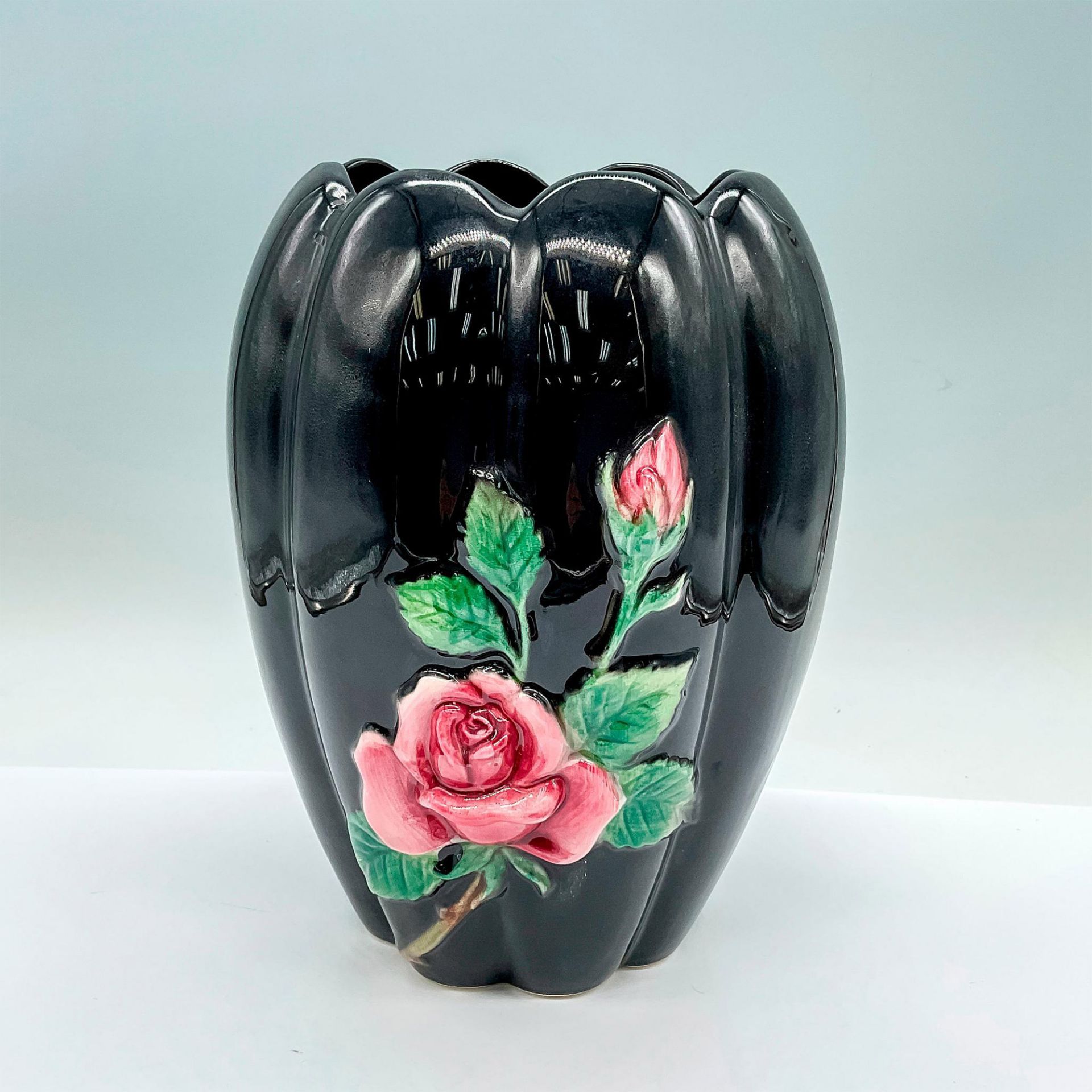 Vintage Fitz & Floyd Pottery Rose Vase - Image 2 of 4