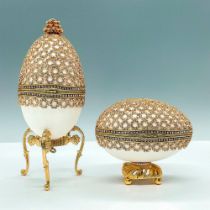 Pair of Faberge Style Egg Music Box