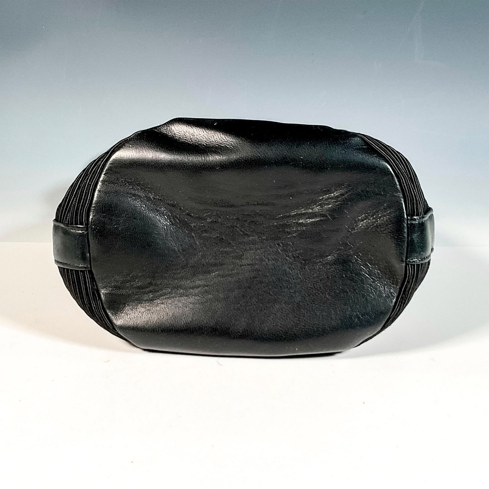 Vintage Sharif Black Fabric and Leather Handbag - Bild 3 aus 4