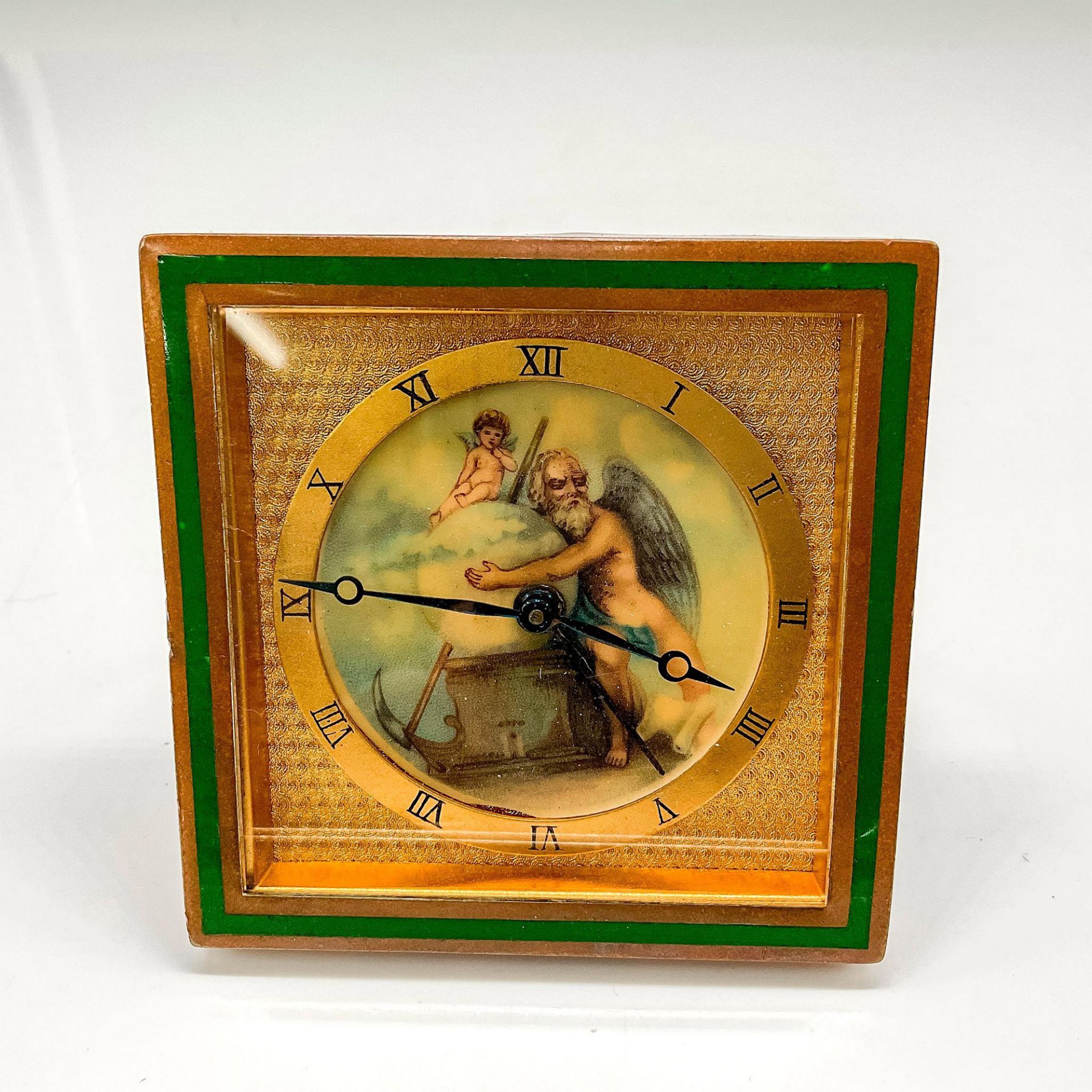 Kienzle Enameled Desk Clock with Hand painted Face - Image 4 of 4