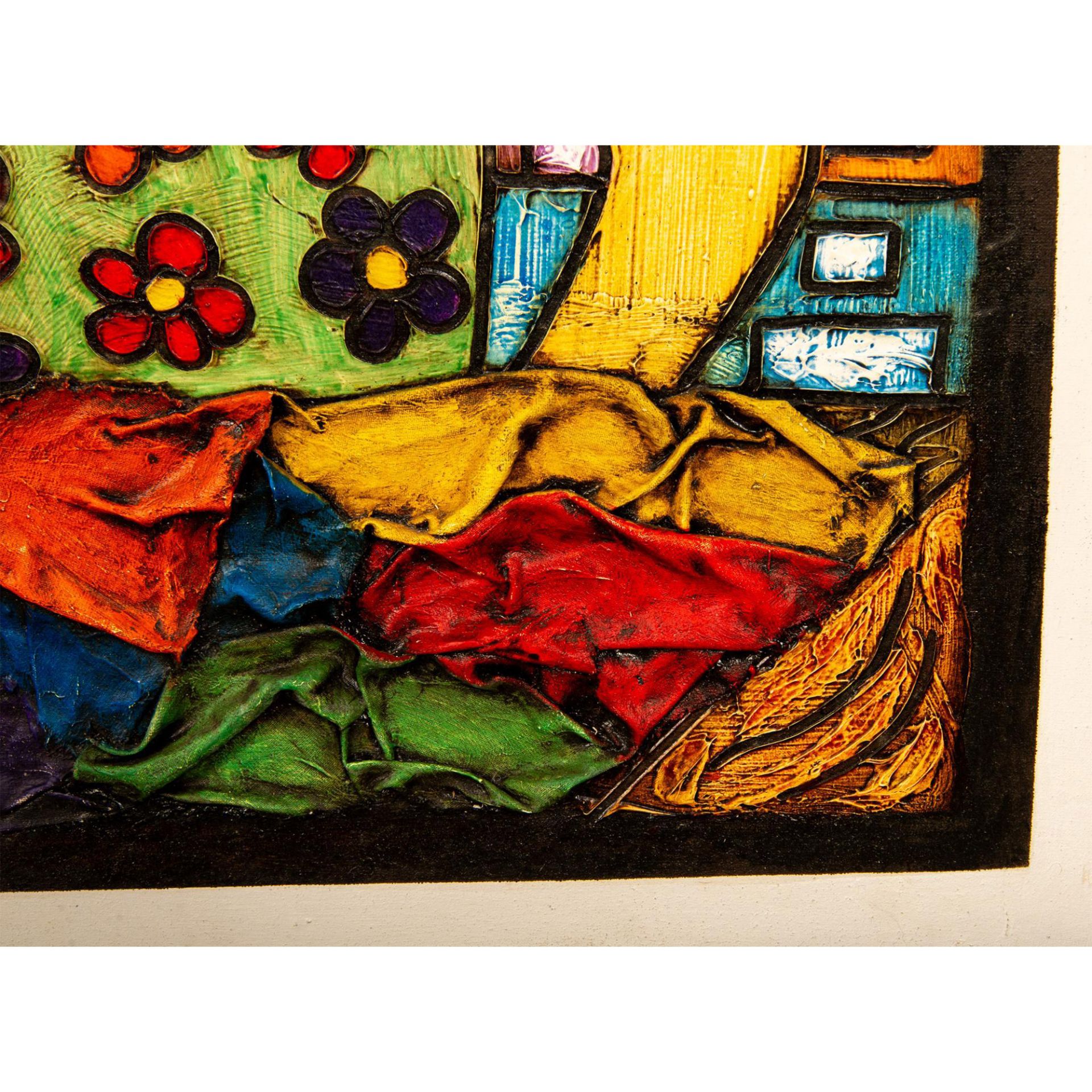 Original Cuban Folk Art Acrylic Painting & Linen Pieces - Bild 3 aus 6