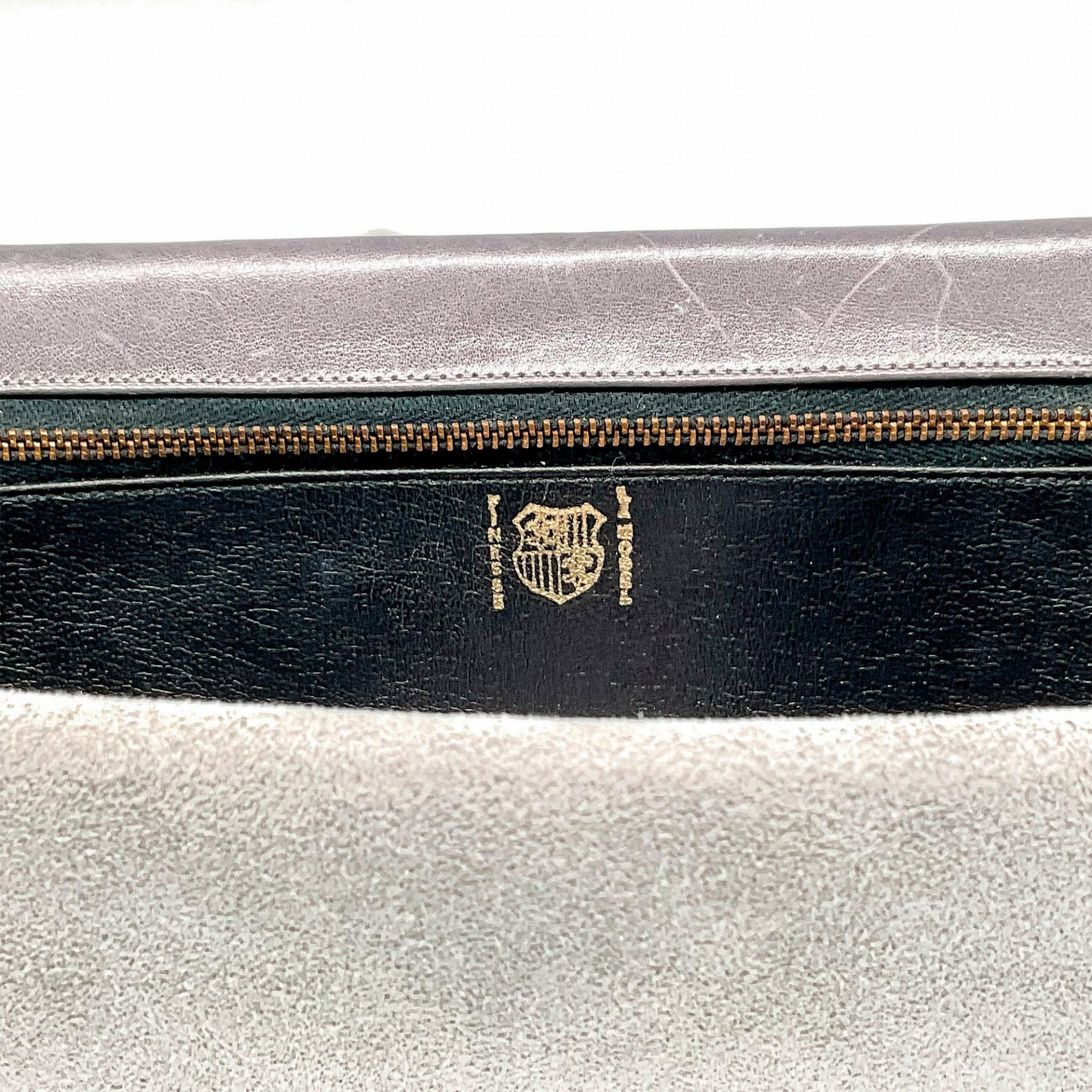 Vintage Finesse La Model Grey Snakeskin and Suede Clutch With Strap Handbag - Image 4 of 4