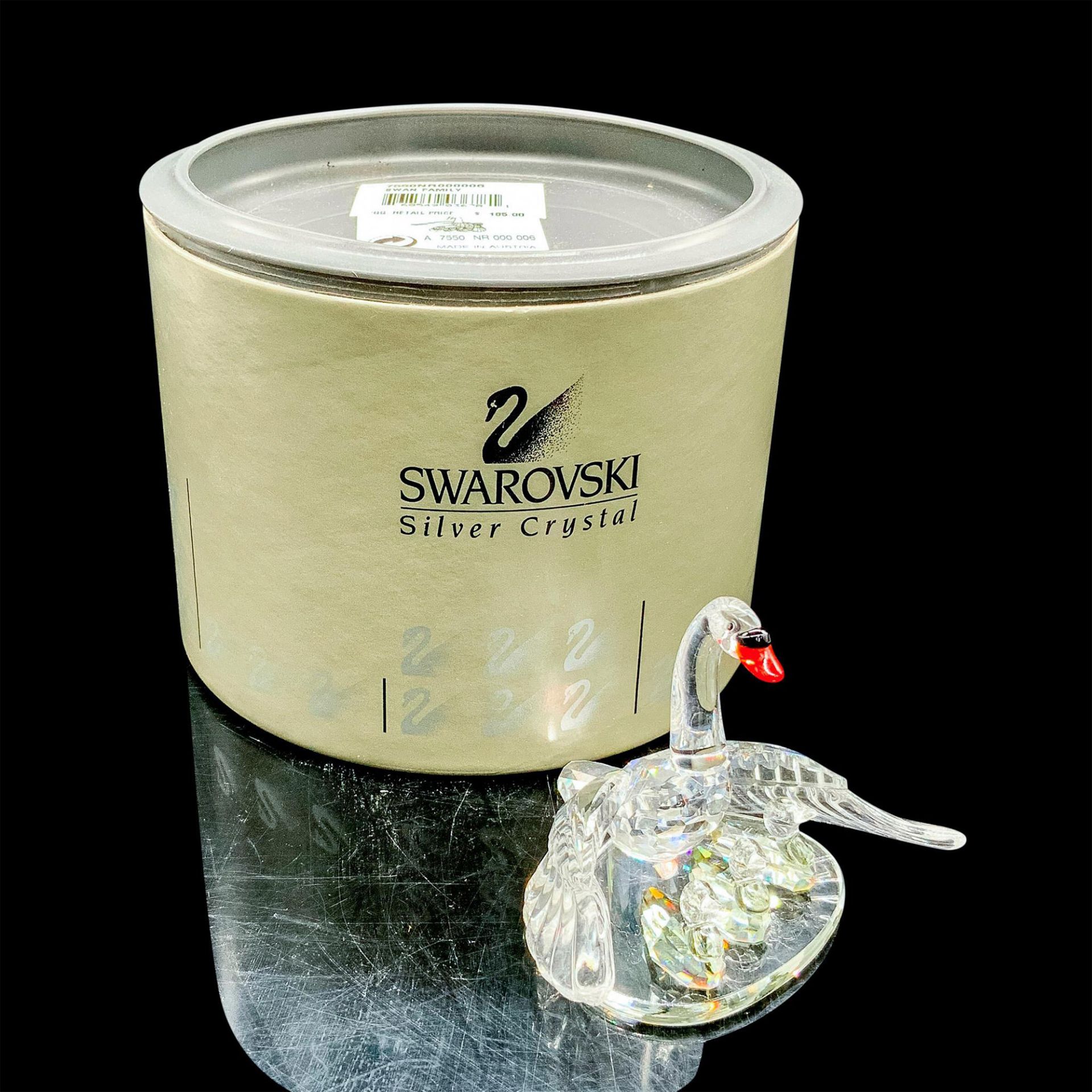 Swarovski Silver Crystal Figurine, Swan Family - Image 3 of 3