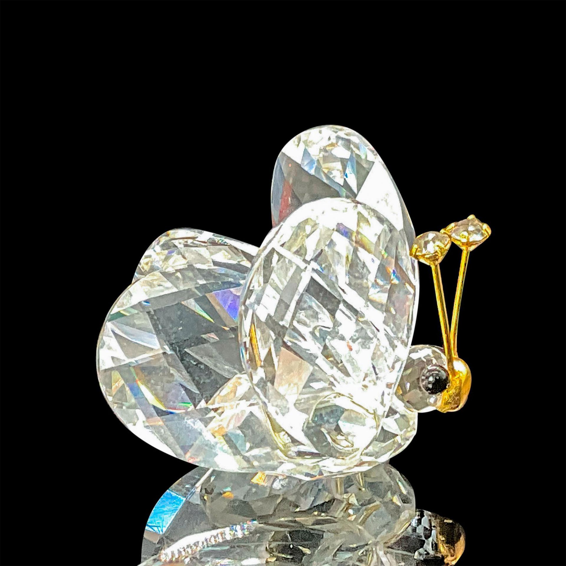 Swarovski Crystal Figurine Butterfly Mini with Gold Antenna
