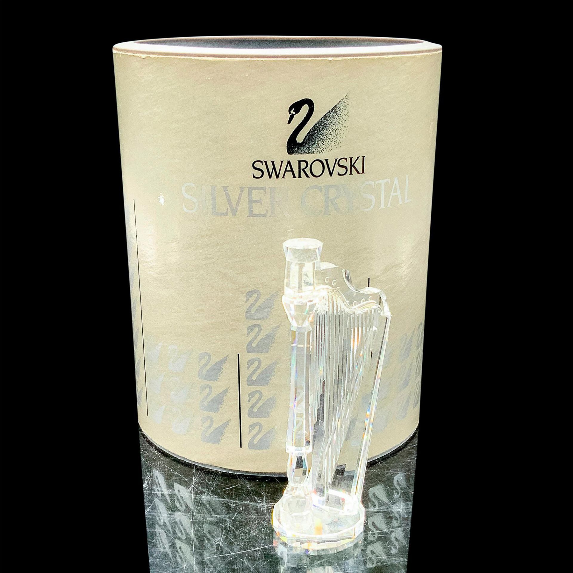 Swarovski Silver Crystal Figurine, Harp - Image 3 of 3