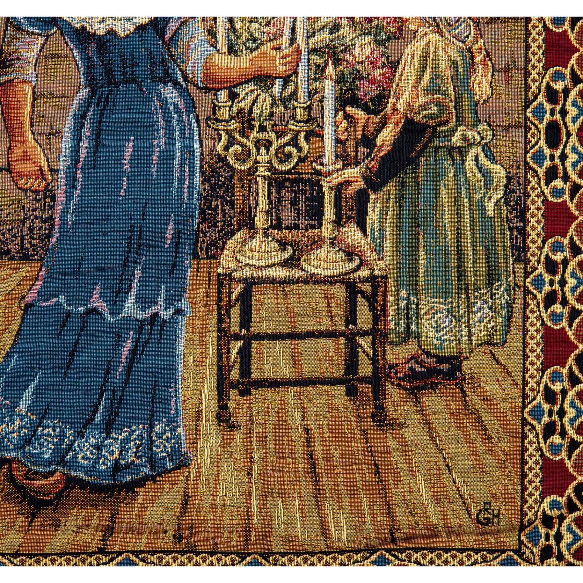 Belgian Hanging Tapestry, Candele - Image 3 of 5