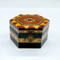 Wooden Marquetry Octagonal Box