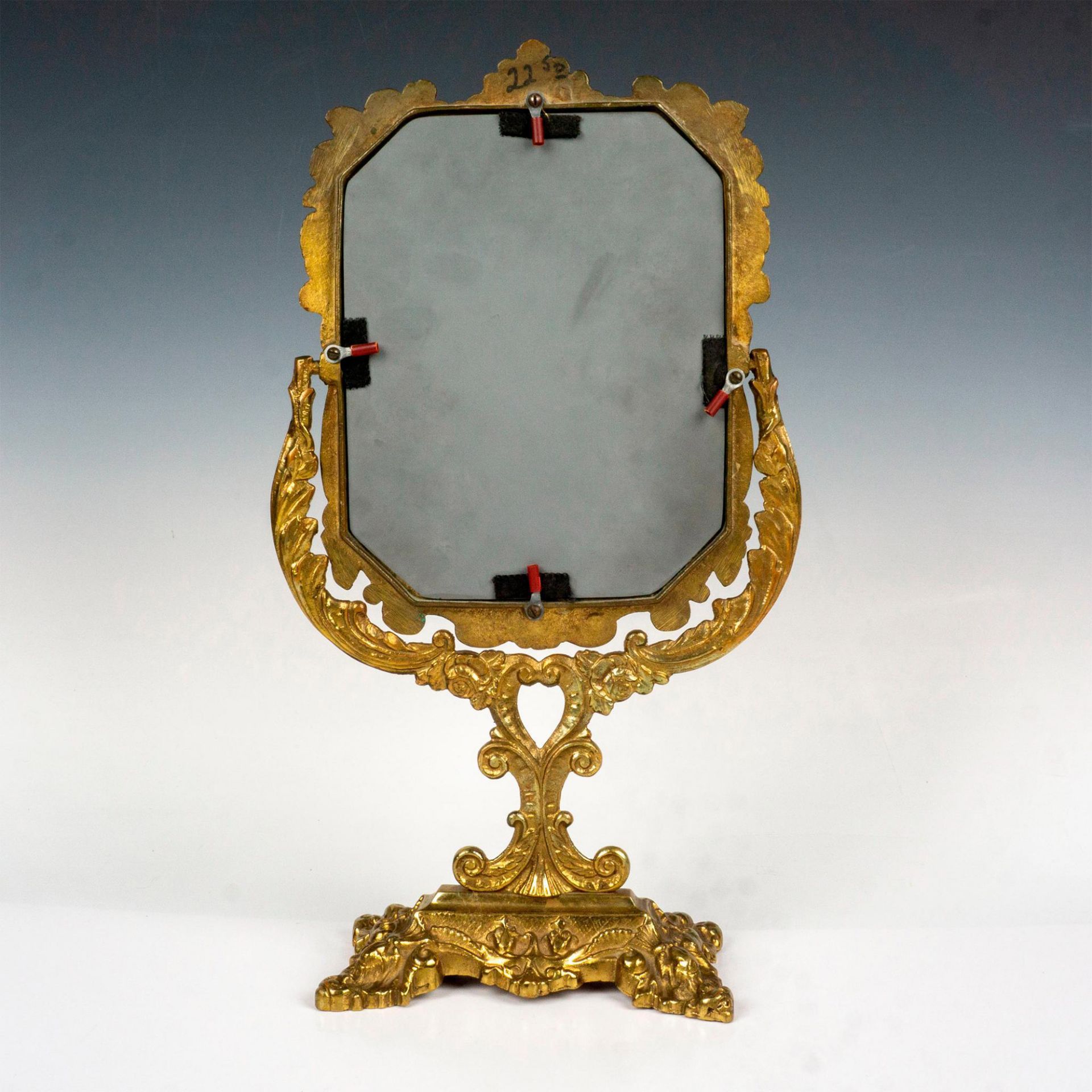Brass Filigree Framed Tilting Vanity Table Mirror - Bild 2 aus 3
