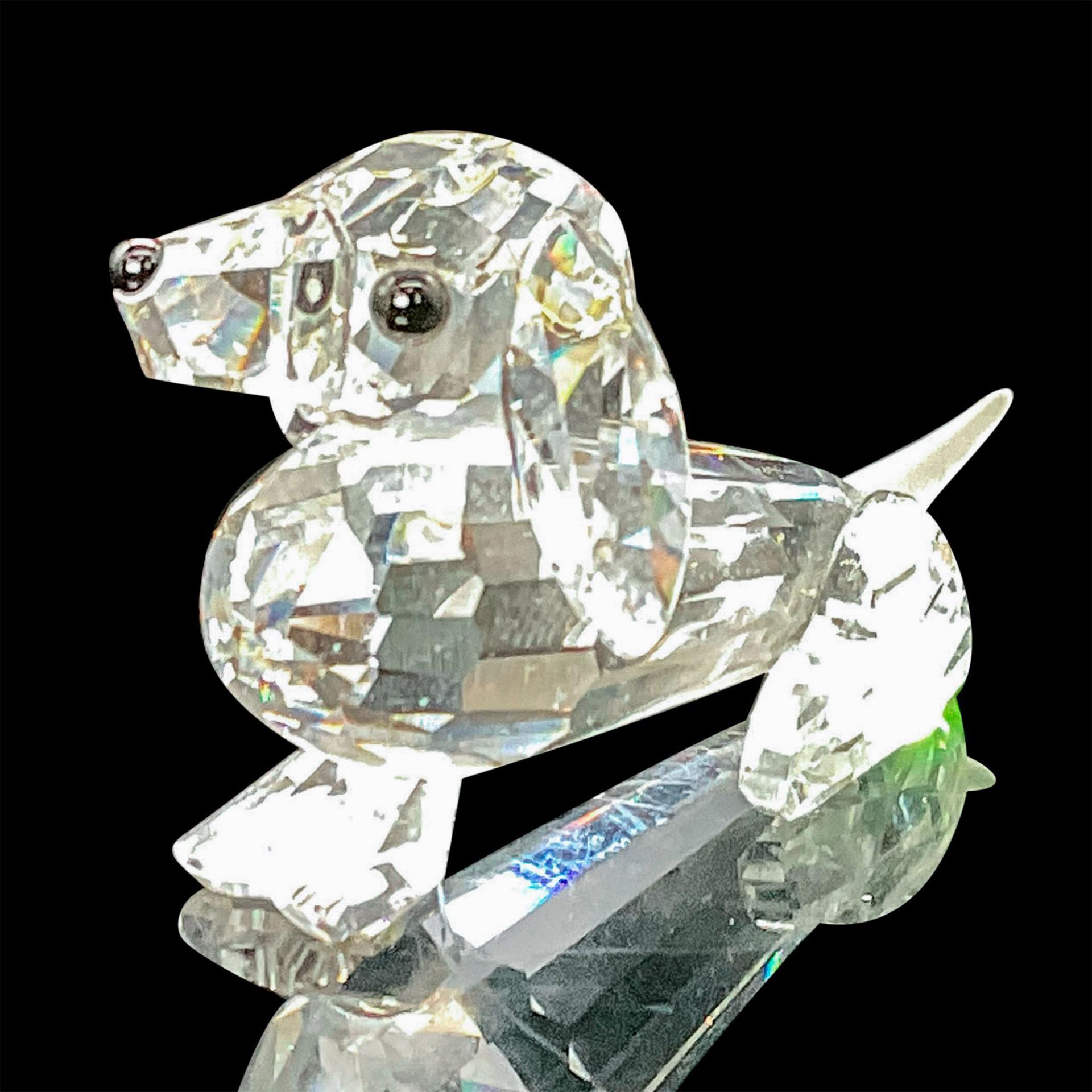 Swarovski Crystal Figurine Mini Dachshund Frosted Tail