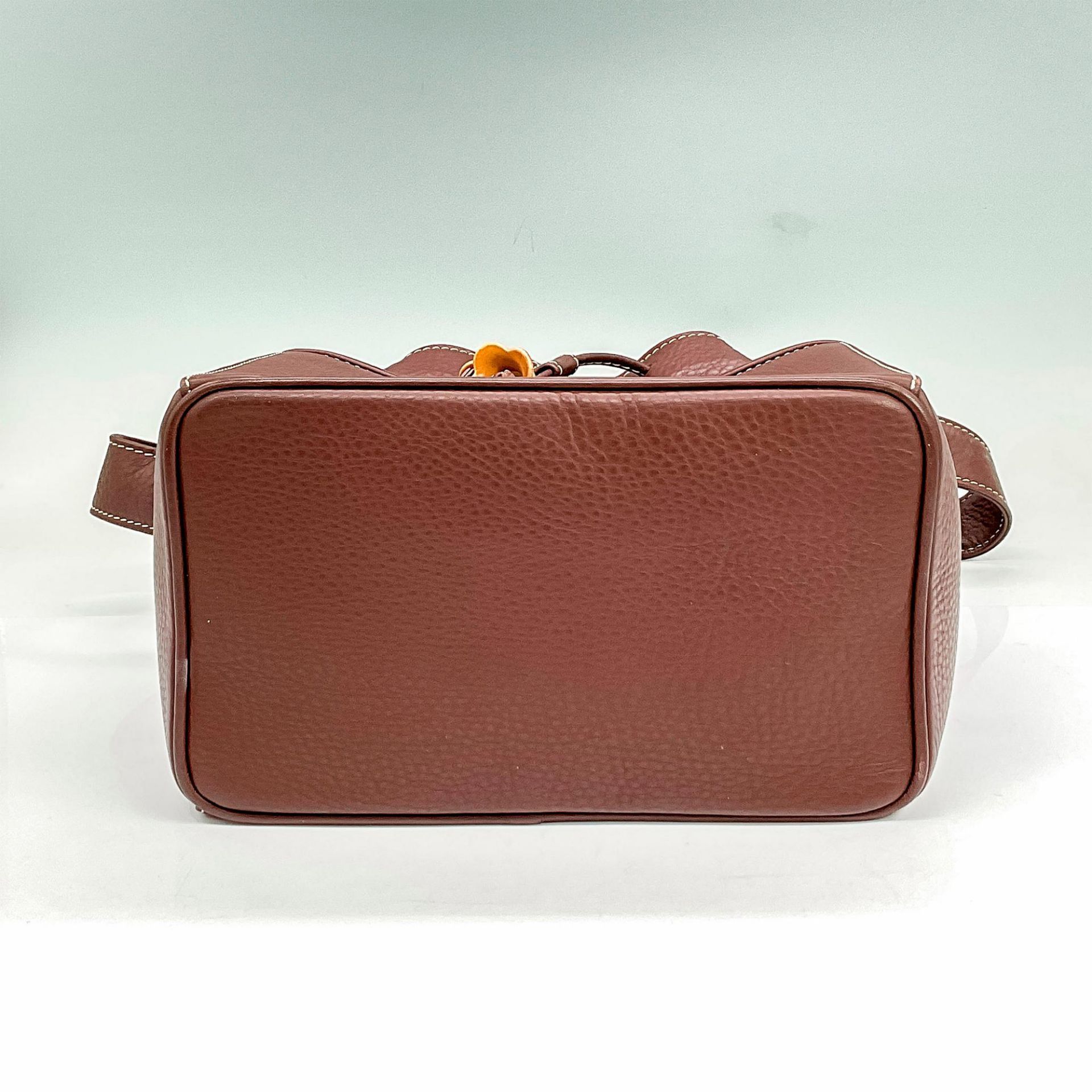 Lladro Brown Leather Handbag With Porcelain Accents - Bild 6 aus 6