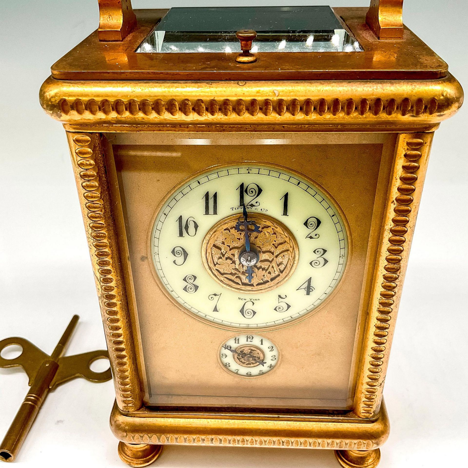 Antique Tiffany & Co. Brass Repeater Carriage Clock - Image 6 of 6