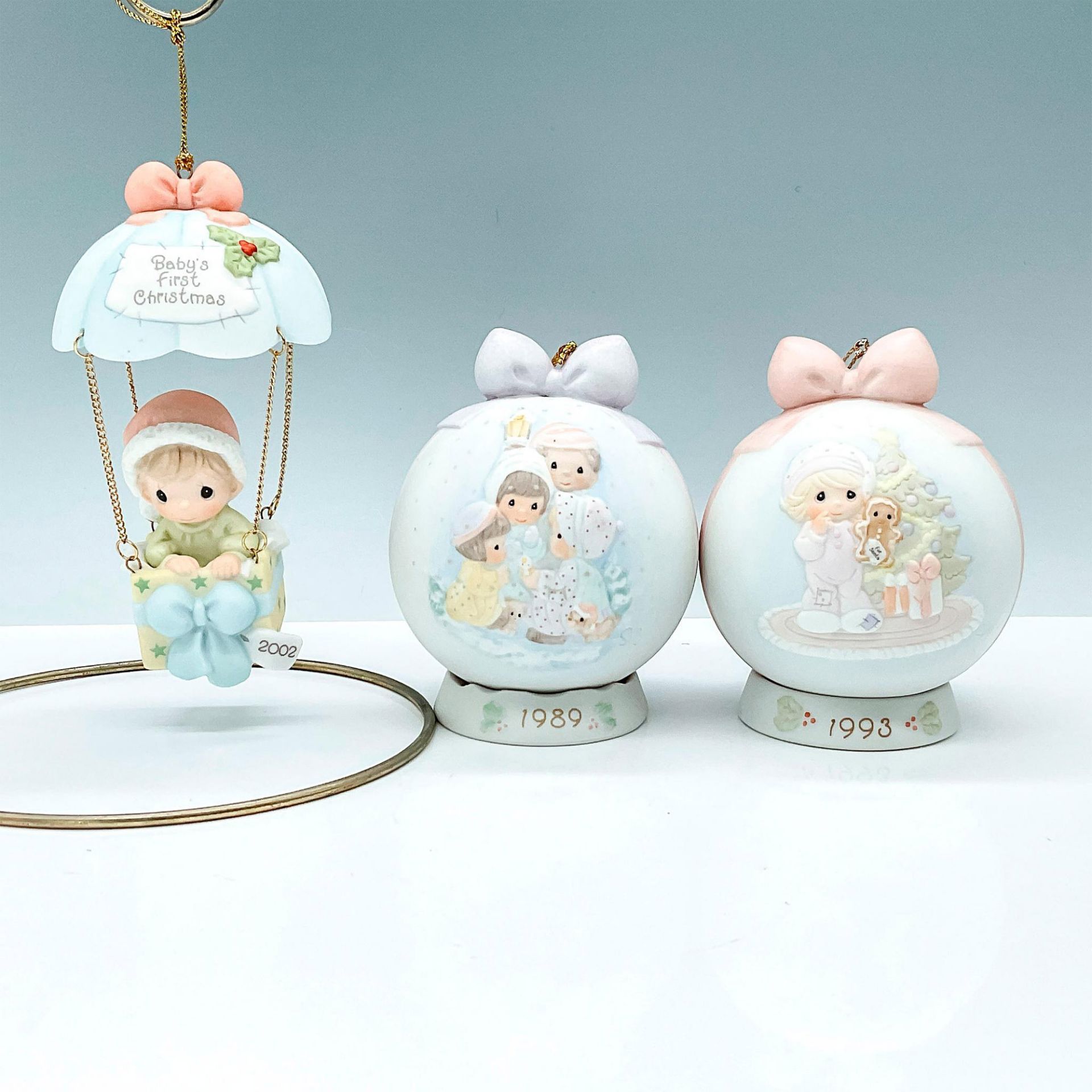 3pc Precious Moments Porcelain Ornaments