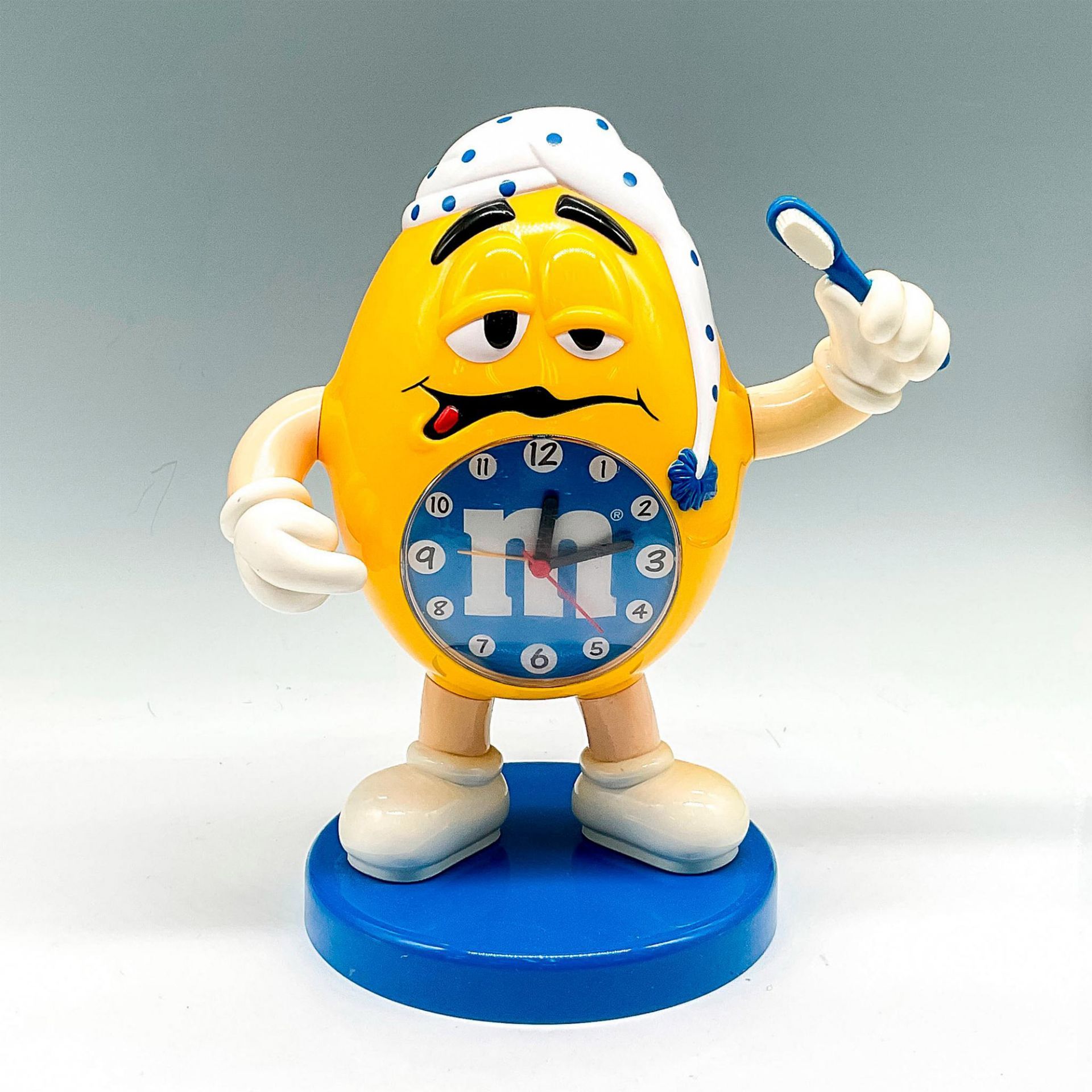 Vintage M & M Collectible Yellow Blue Alarm Clock