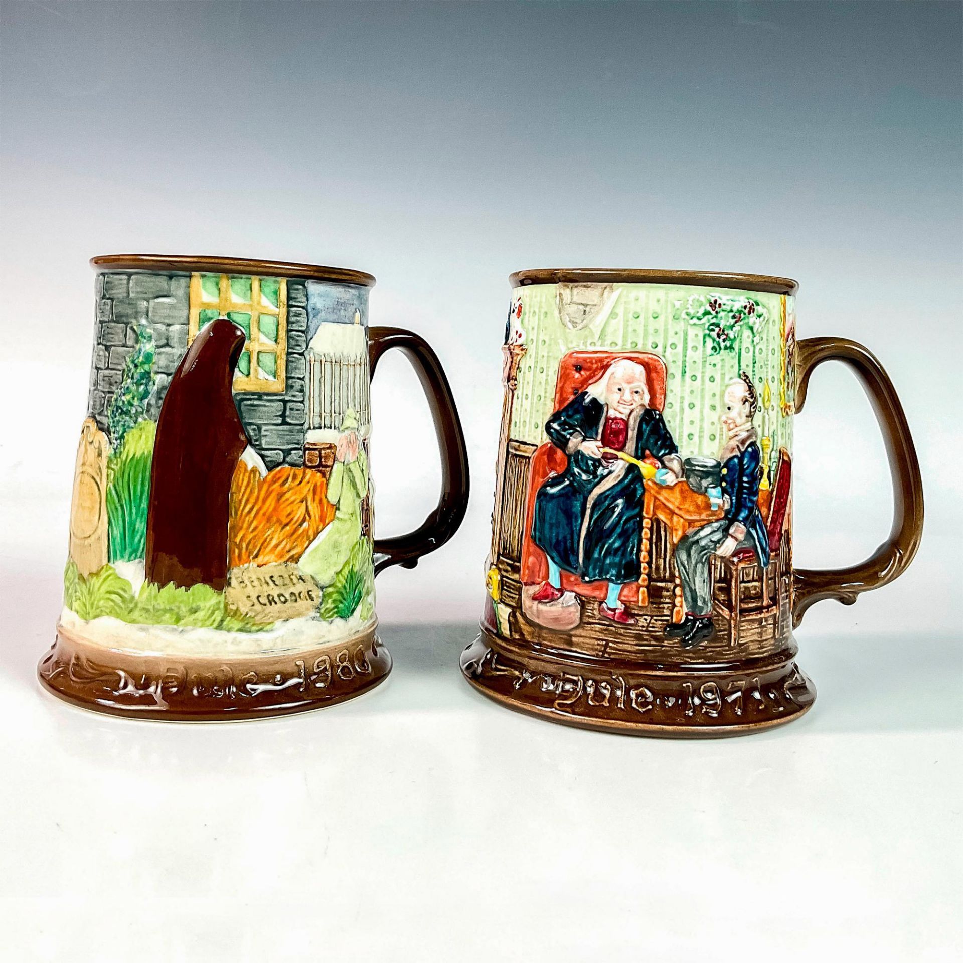 2pc Beswick Dickens Christmas Tankards