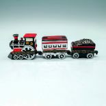 3pc Porcelain Miniature Hinged Boxes, Train Cars