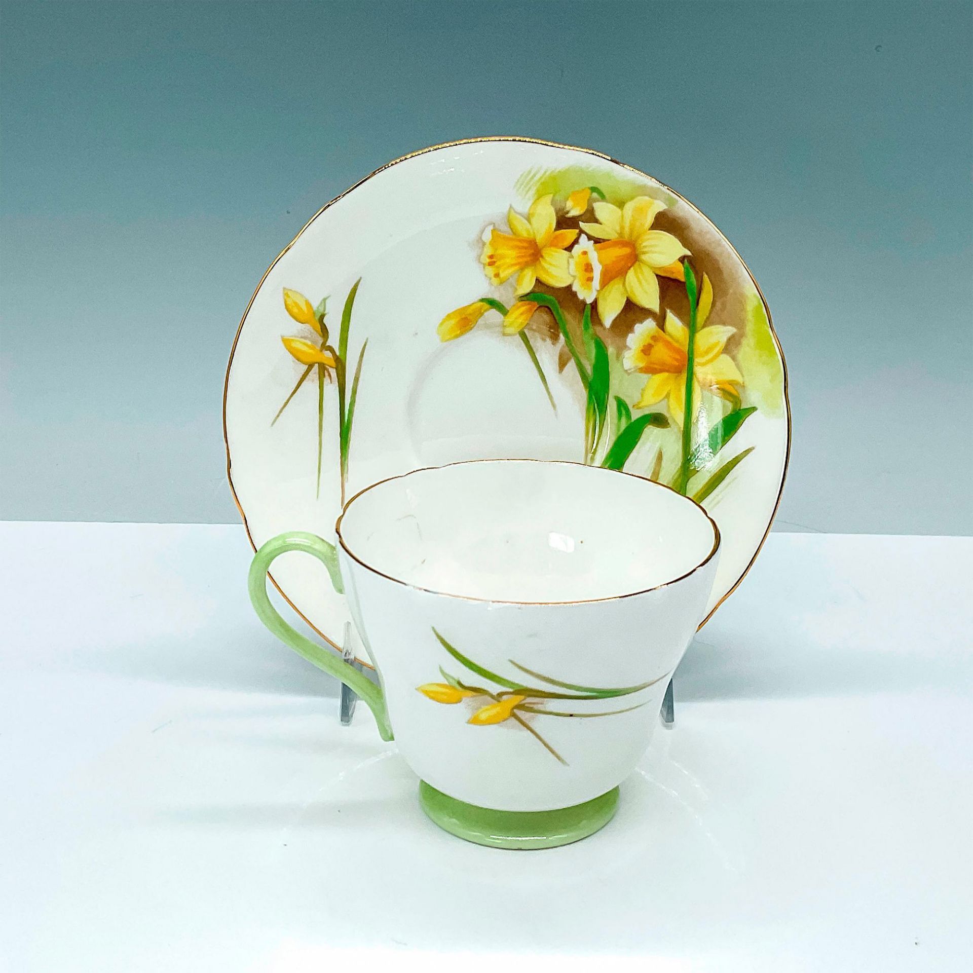 Shelley China Teacup and Saucer Set, Yellow Daffodils - Bild 2 aus 3