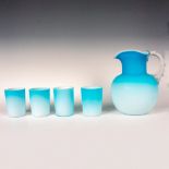 5pc Vintage Glass Omber Pitcher with Cups