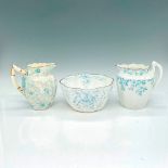 3pc Antique Wileman China Pitchers and Bowl