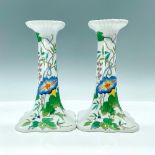 Pair of Mann Porcelain Candleholders, Morning Glory