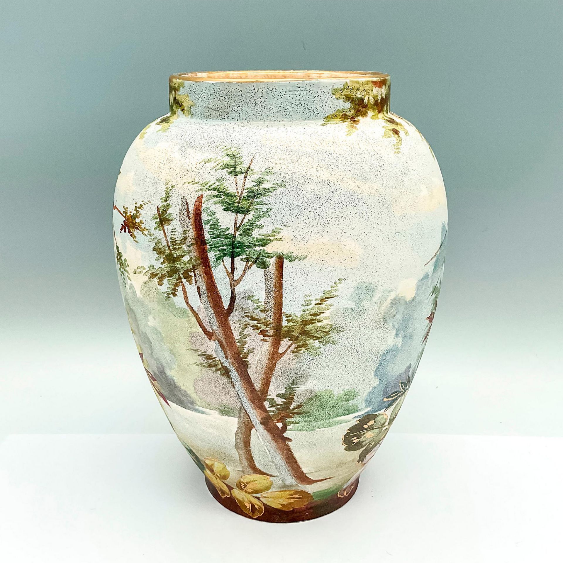 Antique Royal Bonn Franz Anton Mehlem Landscape Vase - Image 2 of 4