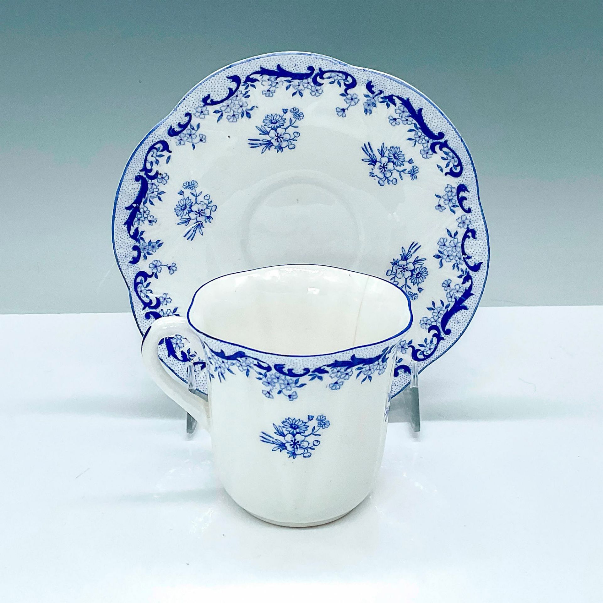 Shelley China Teacup and Saucer Set, Heavenly Blue 14075 - Image 2 of 3