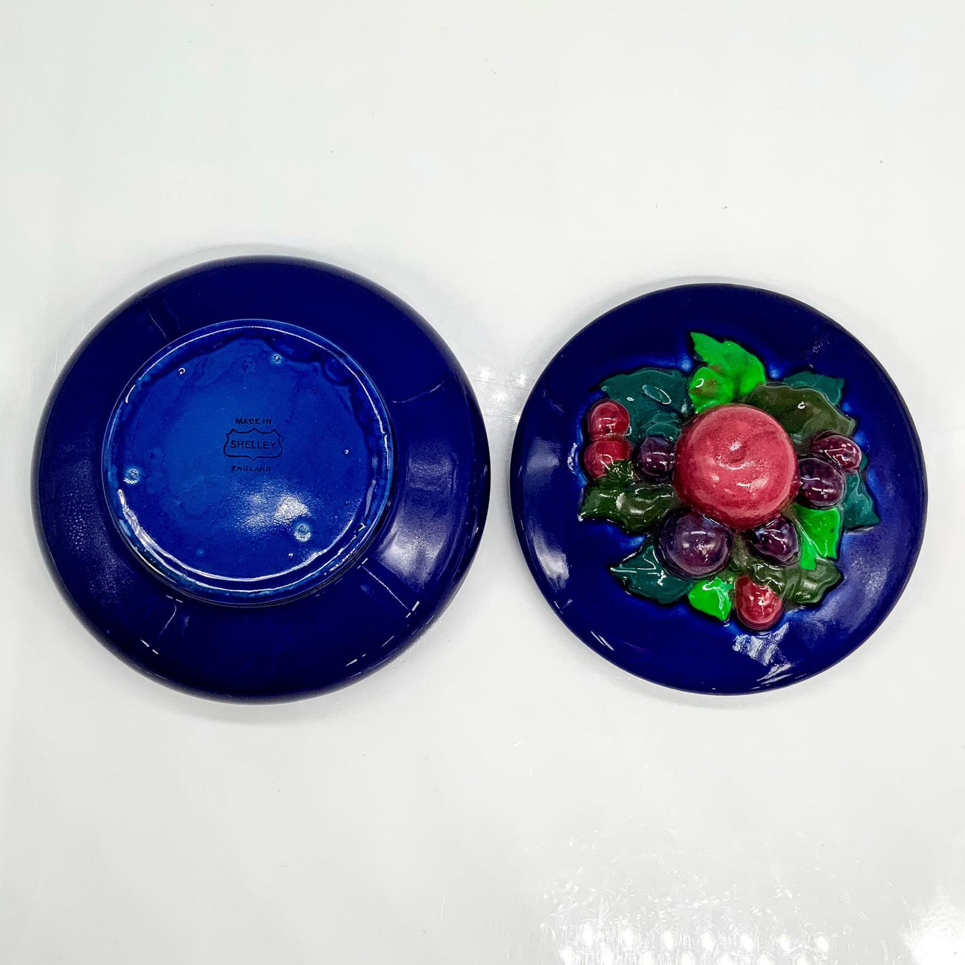 Shelley Cobalt Blue Grape Pattern Lidded Bowl - Image 3 of 3
